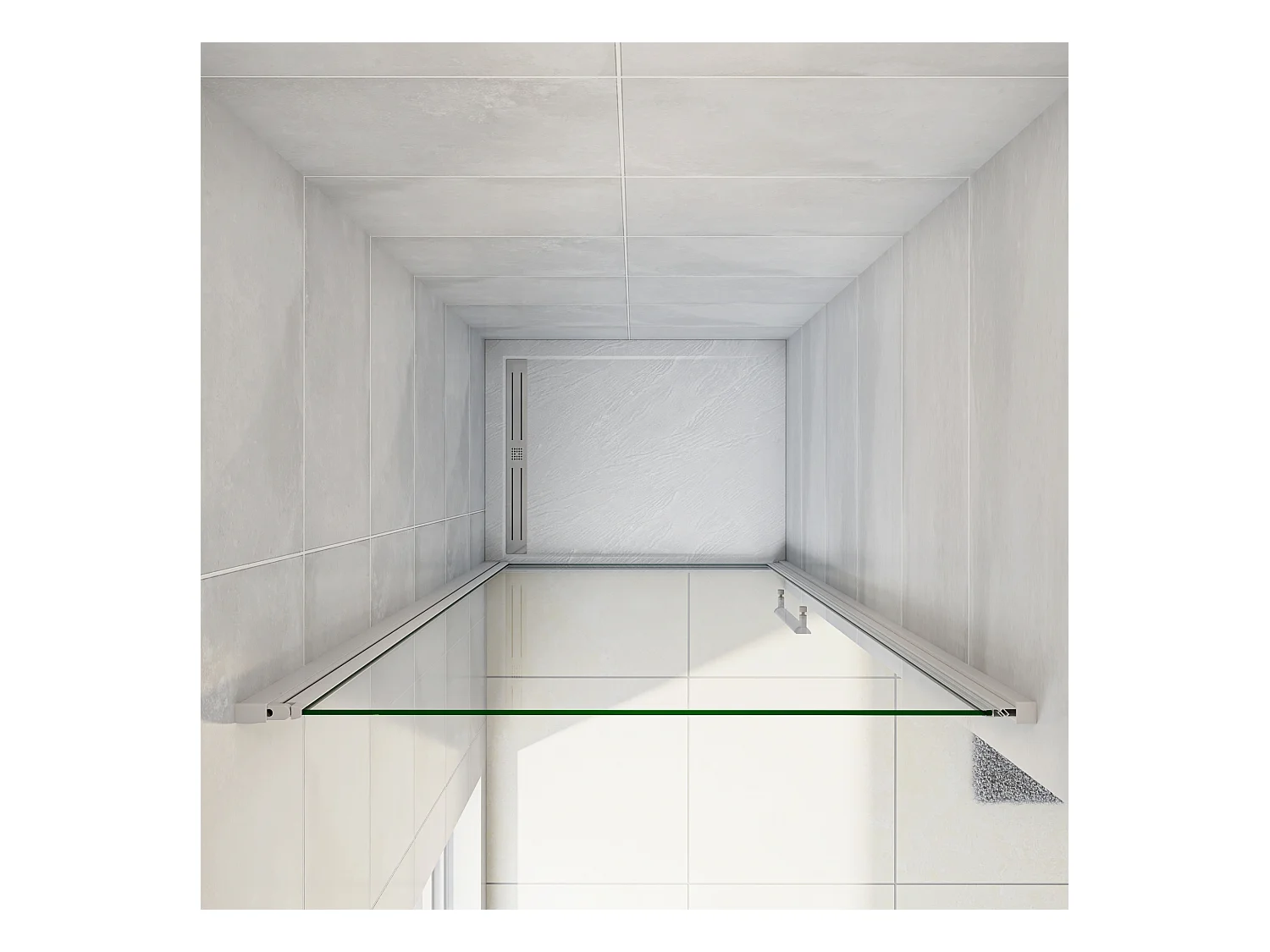 Nis Douchecabine-Douchedeur draaideur - Grijs Montuur - 80 x 185 cm x 5 mm