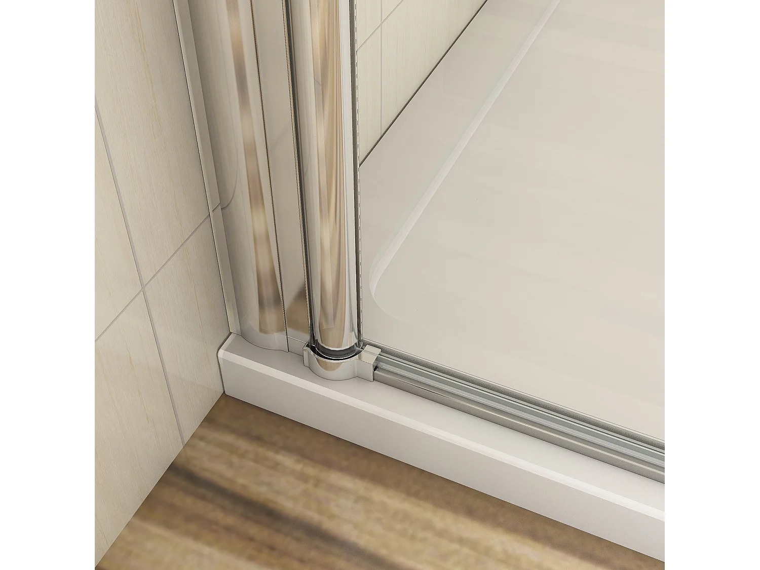 80x180cm Douchedeur draaibare 6mm NANO EasyClean veiligheidsglas, profiel van glanzend chroom.