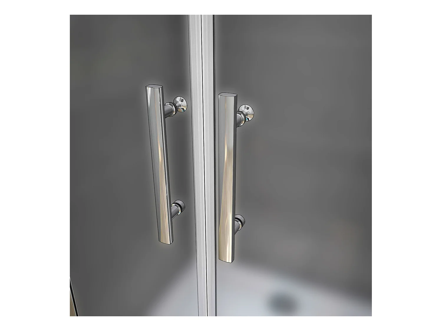 95x195cm Draaideur douchedeur, 6mm NANO veiligheidsglas ,glas is gelaagd met matte folie, profiel van glanzend chroom.