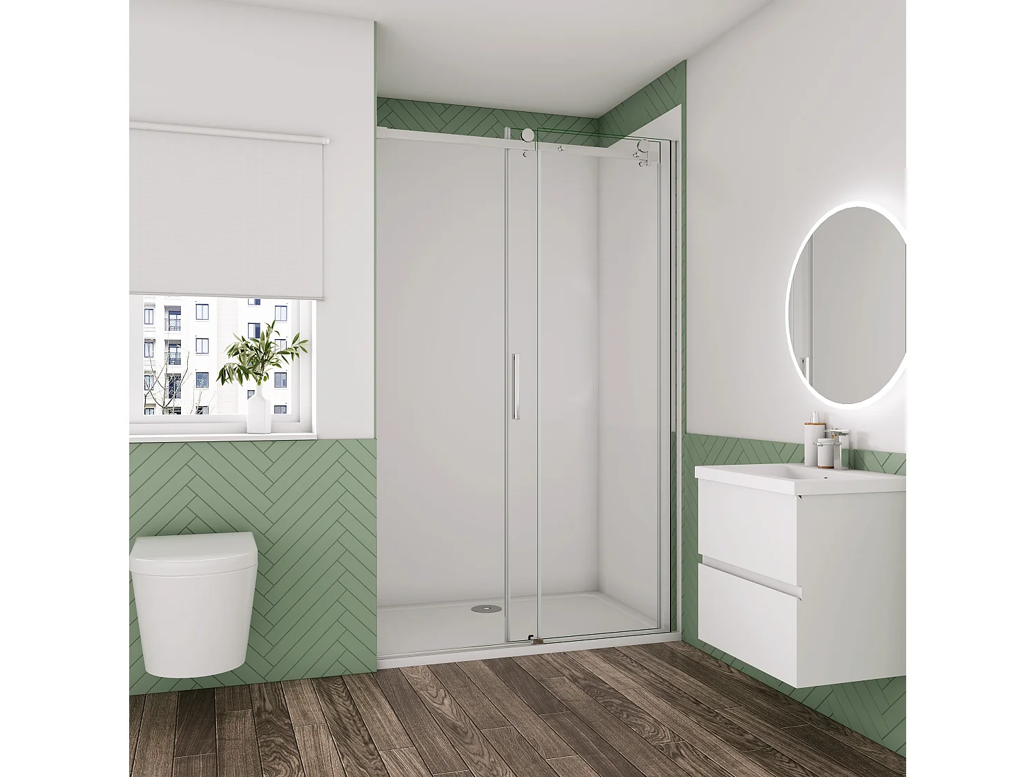 105x195cm Schuifbare douchedeur,6mm helder glas,hoogwaardige aluminium profielen,Chroom