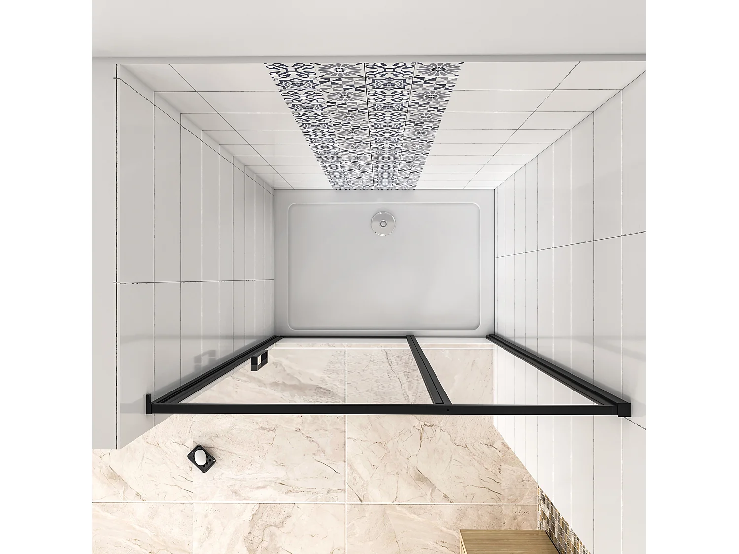 80x200cm Nis Douchecabine-Douchedeur draaideur - 6mm NANO EasyClean veiligheidsglas,profiel van glanzend chroom