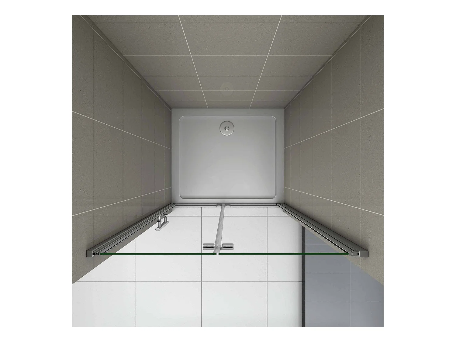 Douchedeur vouwdeur,100x195cm niche douchedeur,6mm Helder Veiligheidsglas Easyclean,profiel van glanzend chroom