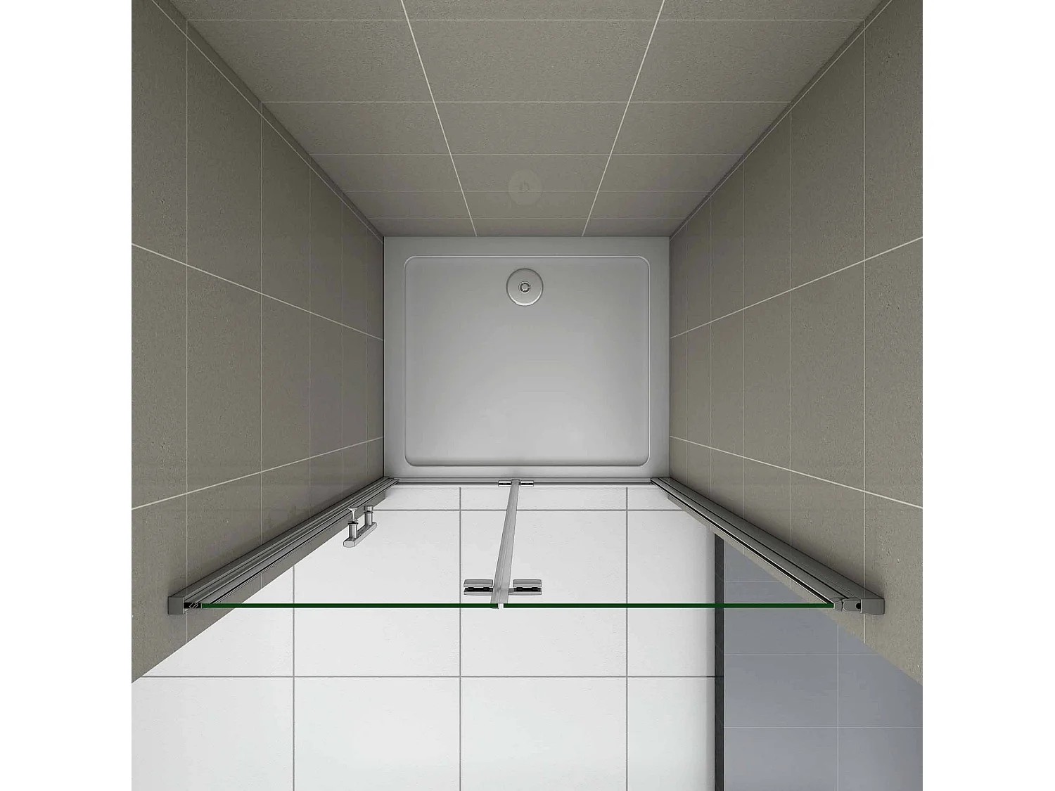 Douchedeur vouwdeur,100x195cm niche douchedeur,6mm Helder Veiligheidsglas Easyclean,profiel van glanzend chroom