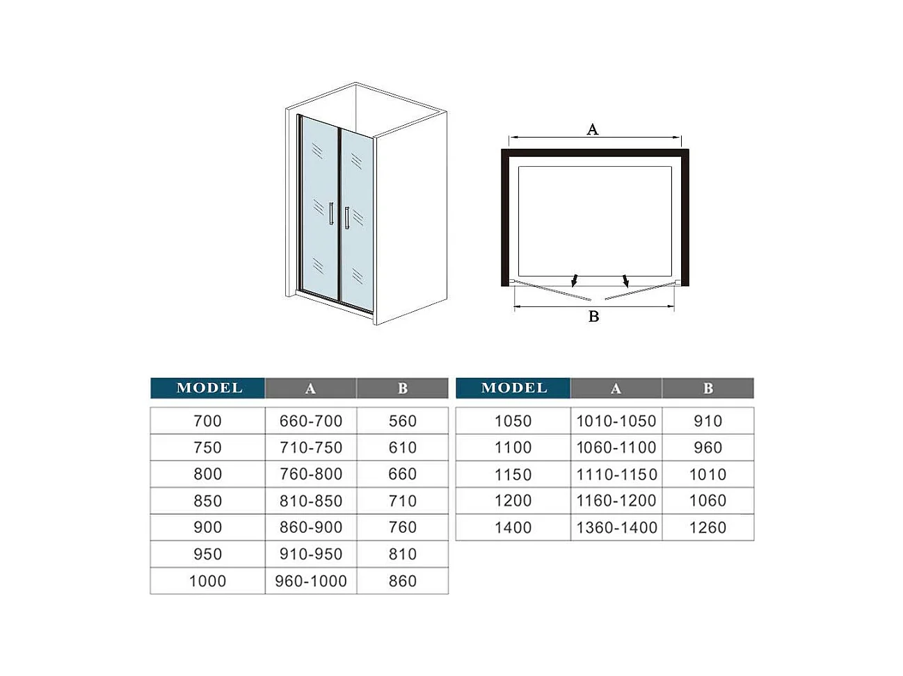 80x185cm Douche Pendeldeur, 5 mm Helder Veiligheidsglas, Mat Grijs