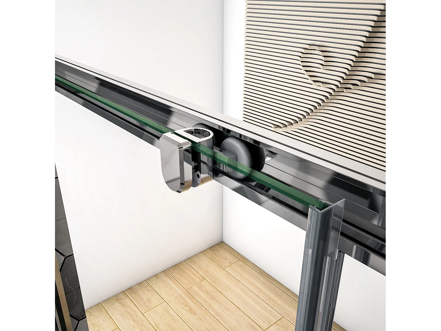 Douchedeur Schuifdeur 100x190cm, 5mm helder veiligheidsglas, glanzend chroom profiel