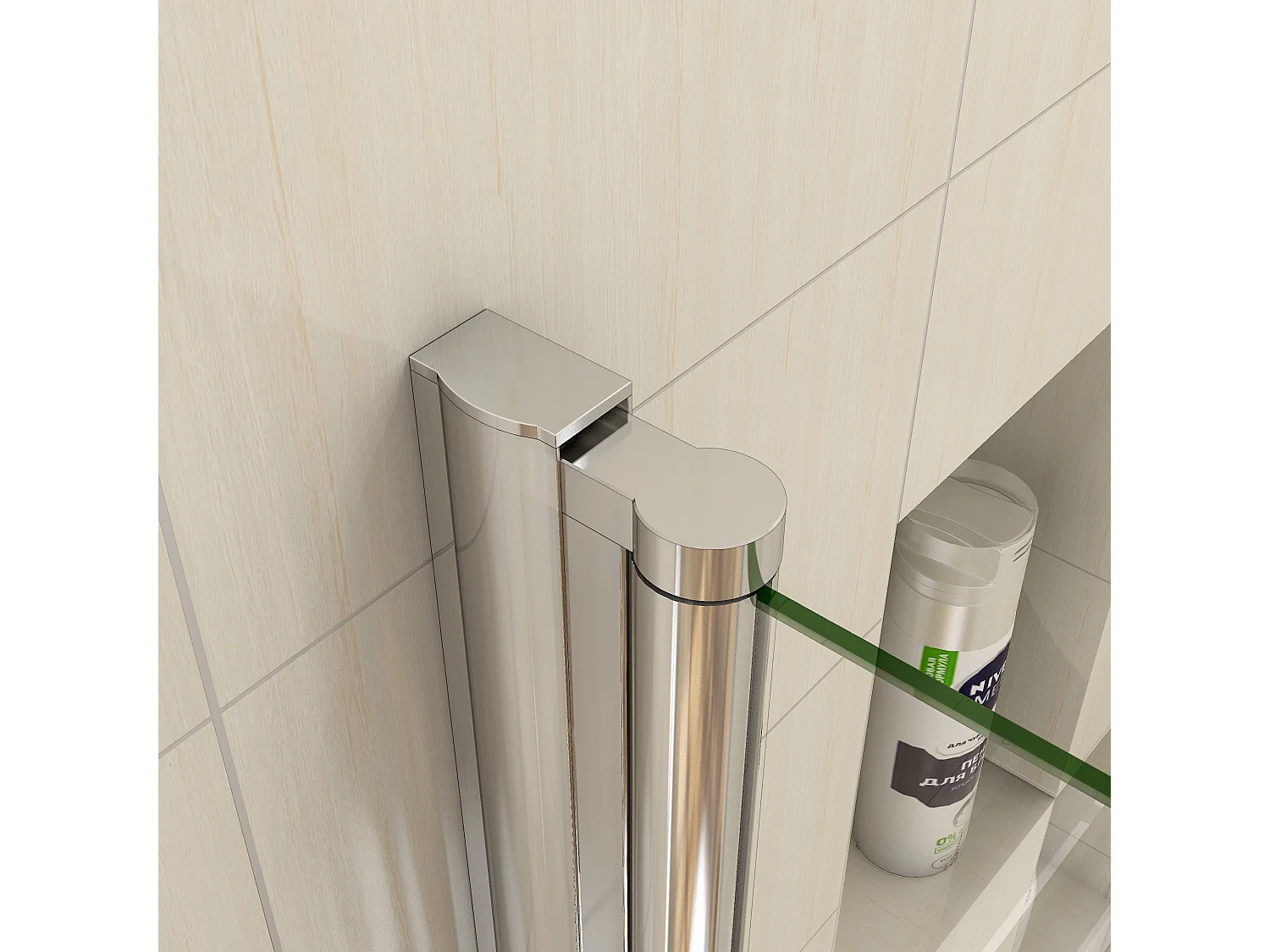 70x180cm Douchedeur draaibare 6mm NANO EasyClean veiligheidsglas, profiel van glanzend chroom.