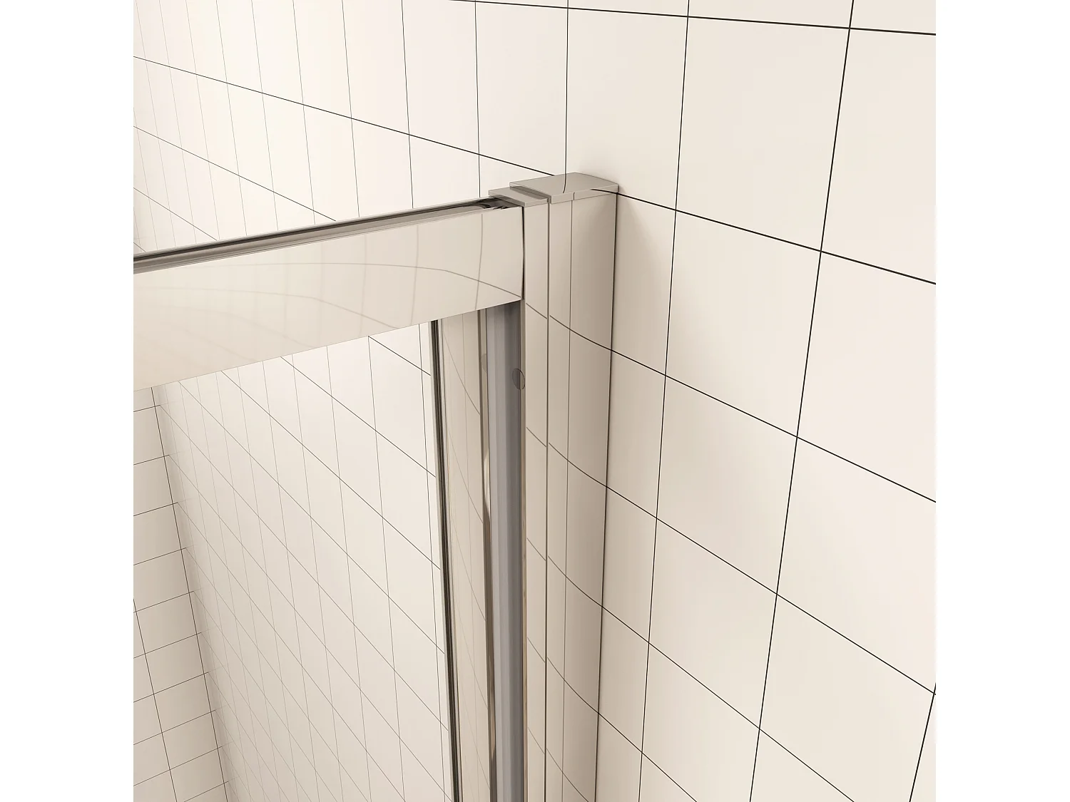 80x185cm douchedeur, 5mm veiligheidsglas,profiel van glanzend chroom.