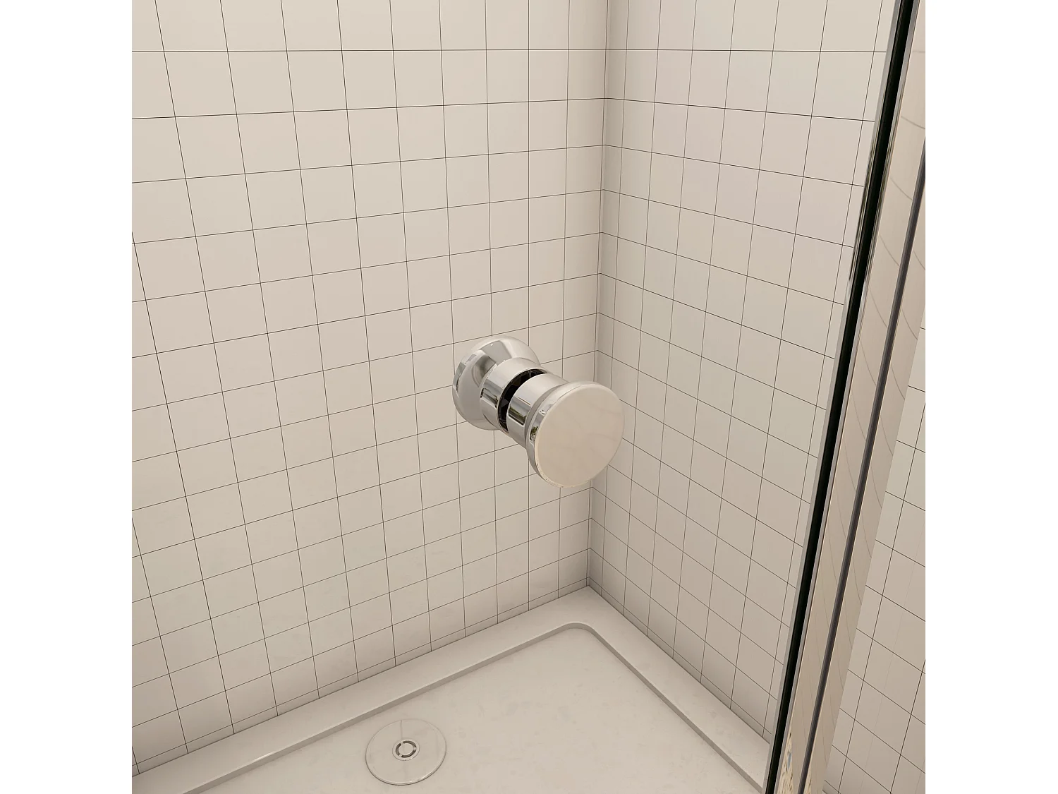 80x185cm douchedeur, 5mm veiligheidsglas,profiel van glanzend chroom.