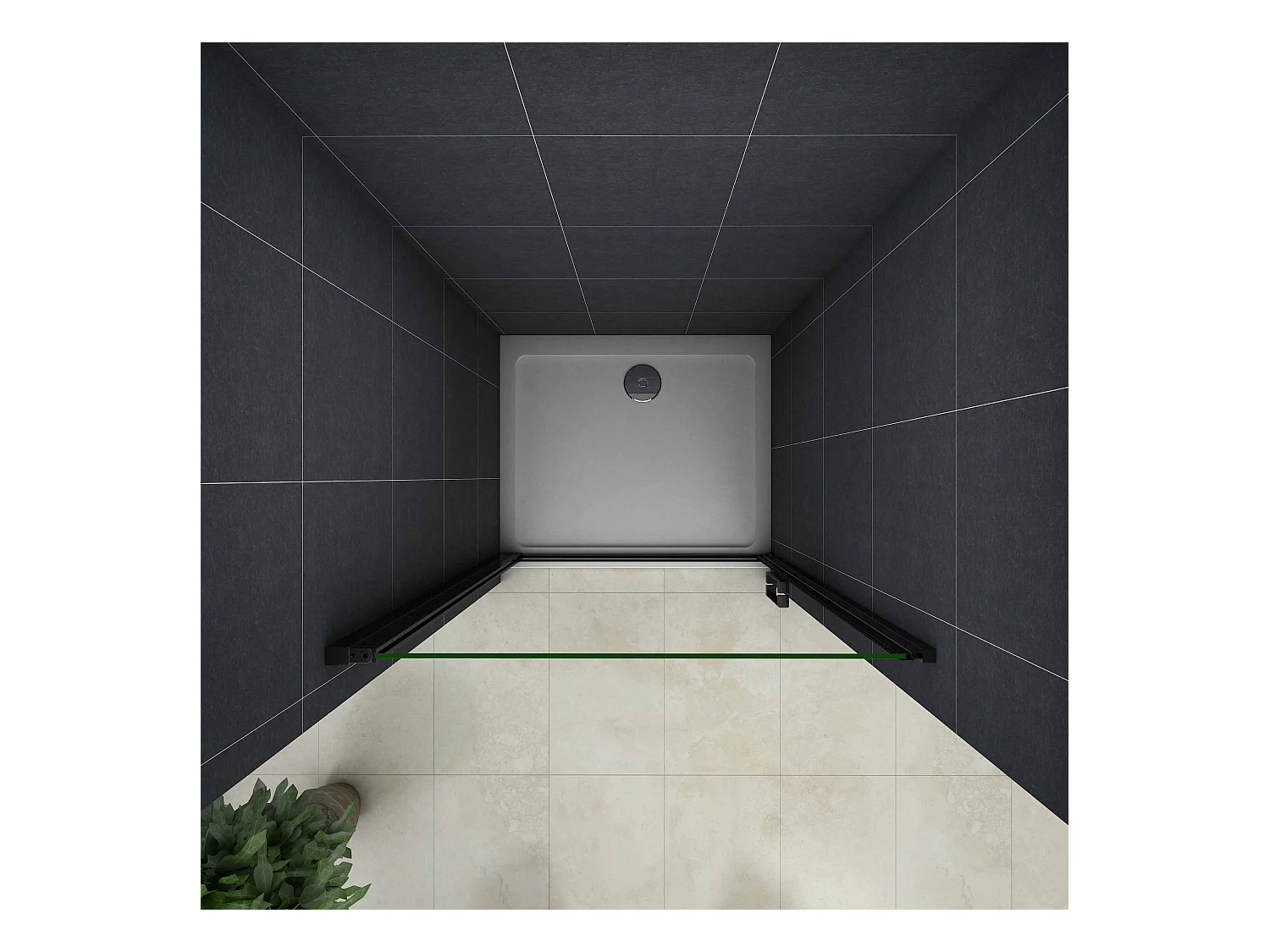 80x200cm Douche Draaideur,8mm NANO Coating Helder Veiligheidsglas,Mat Zwart Profiel