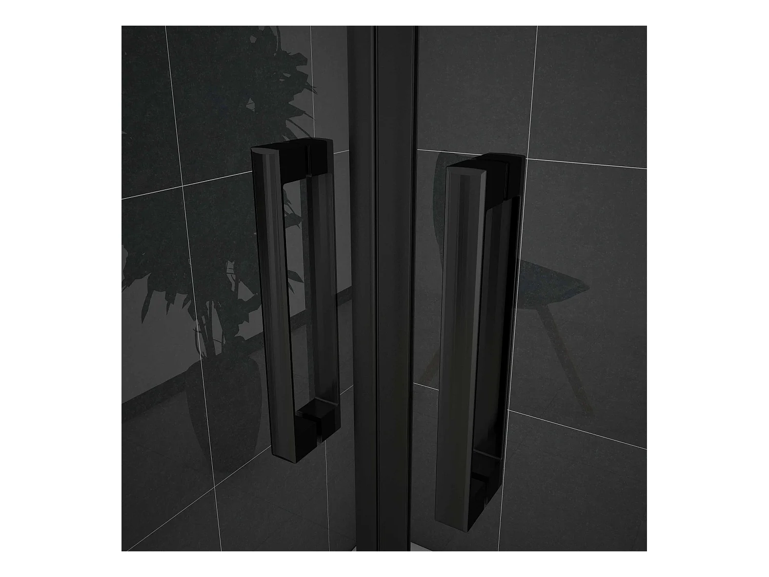 100x200cm Nis Douchecabine-Douchedeur draaideur - 8mm NANO EasyClean veiligheidsglas,Matzwarte Profielen