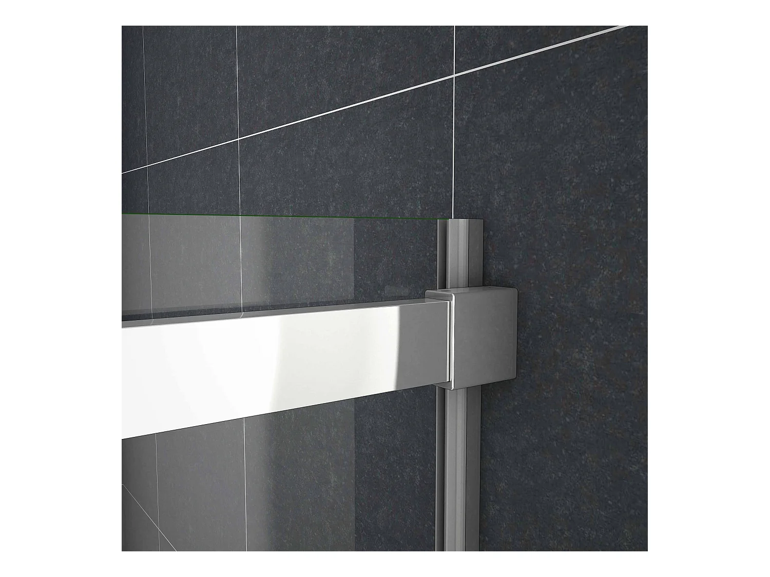 120x195cm Douchedeur Schuifdeur,6mm Helder Veiligheidsglas,Hoogwaardige Aluminium Profielen,Chroom