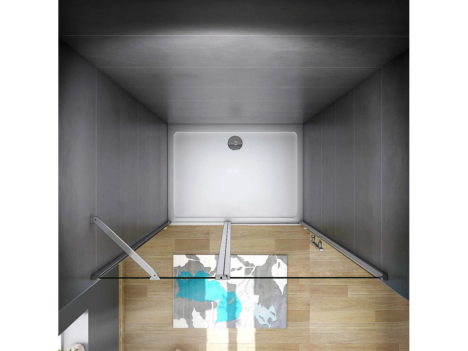 Douchedeur draaideur 80x195 cm,6 mm NANO EasyClean veiligheidsglas, profiel van glanzend chroom.