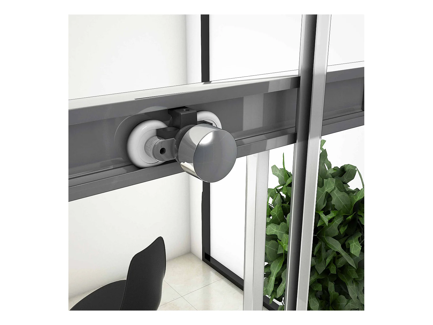 160x195cm Douchedeur Schuifdeur,6mm Helder Veiligheidsglas,Hoogwaardige Aluminium Profielen,Chroom