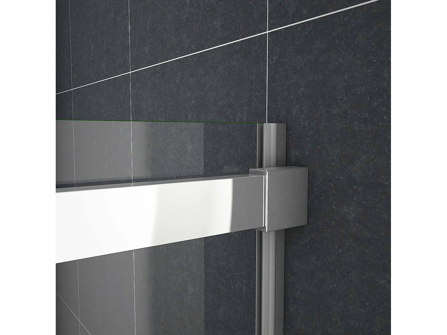 160x195cm Douchedeur Schuifdeur,6mm Helder Veiligheidsglas,Hoogwaardige Aluminium Profielen,Chroom