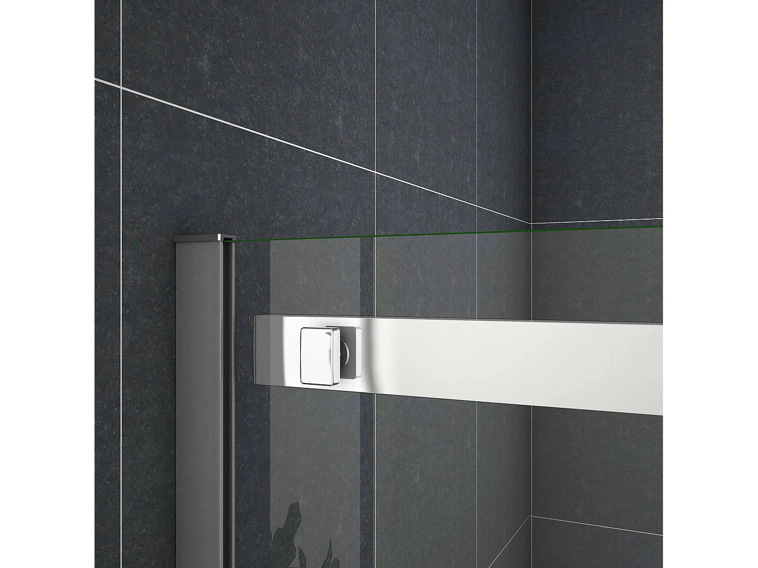 160x195cm Douchedeur Schuifdeur,6mm Helder Veiligheidsglas,Hoogwaardige Aluminium Profielen,Chroom