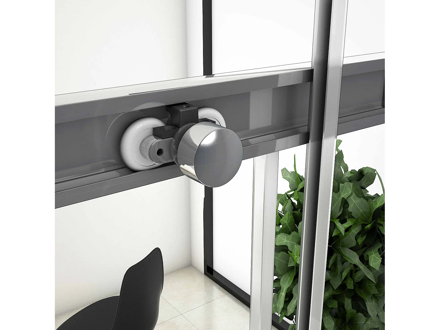 160x195cm Douchedeur Schuifdeur,6mm Helder Veiligheidsglas,Hoogwaardige Aluminium Profielen,Chroom