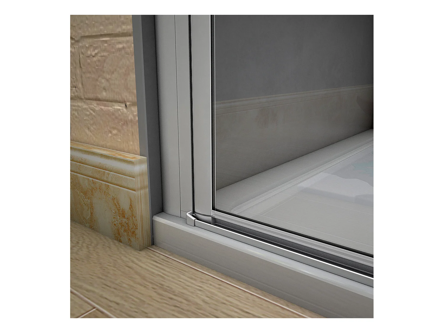 70x185cm Douche Pendeldeur, 5 mm Helder Veiligheidsglas, Mat Grijs