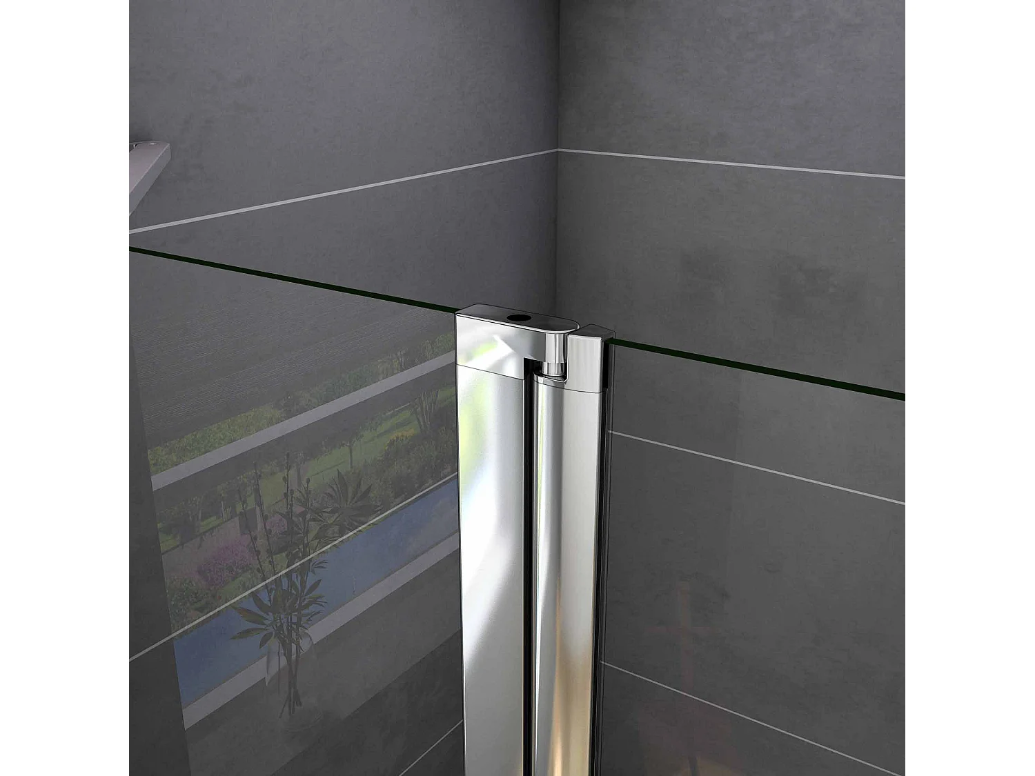 Douchedeur draaideur 100x195 cm,6 mm NANO EasyClean veiligheidsglas, profiel van glanzend chroom.
