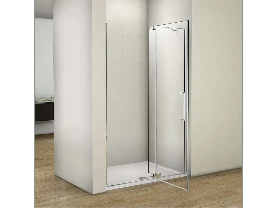 80x195cm Douchedeur draaideur ,8mm NANO veiligheidsglas, glanzend chroom profiel