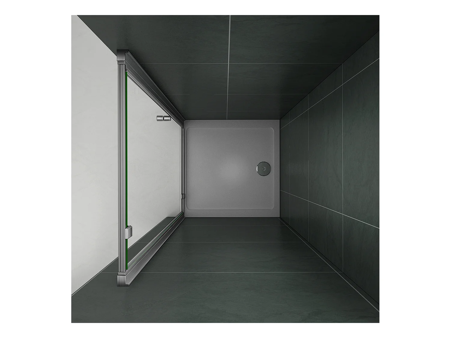 Douchedeur-draaideur-Schuifdeur 80x185cm,5 mm Helder Veiligheidsglas,Mat Grijs