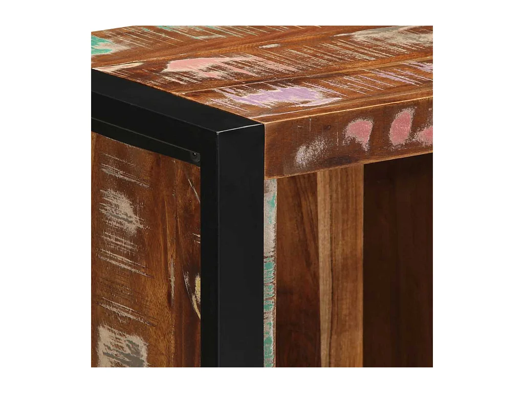 Mesilla de noche 40x30x80 cm madera maciza recuperada