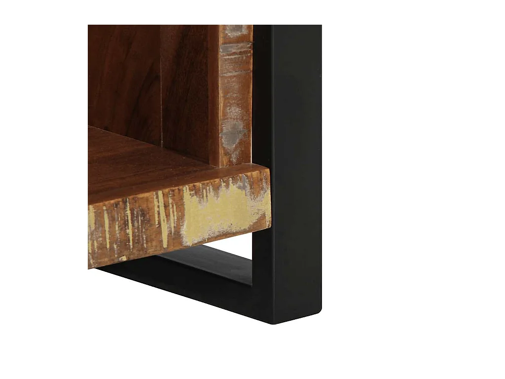 Mesilla de noche 40x30x80 cm madera maciza recuperada