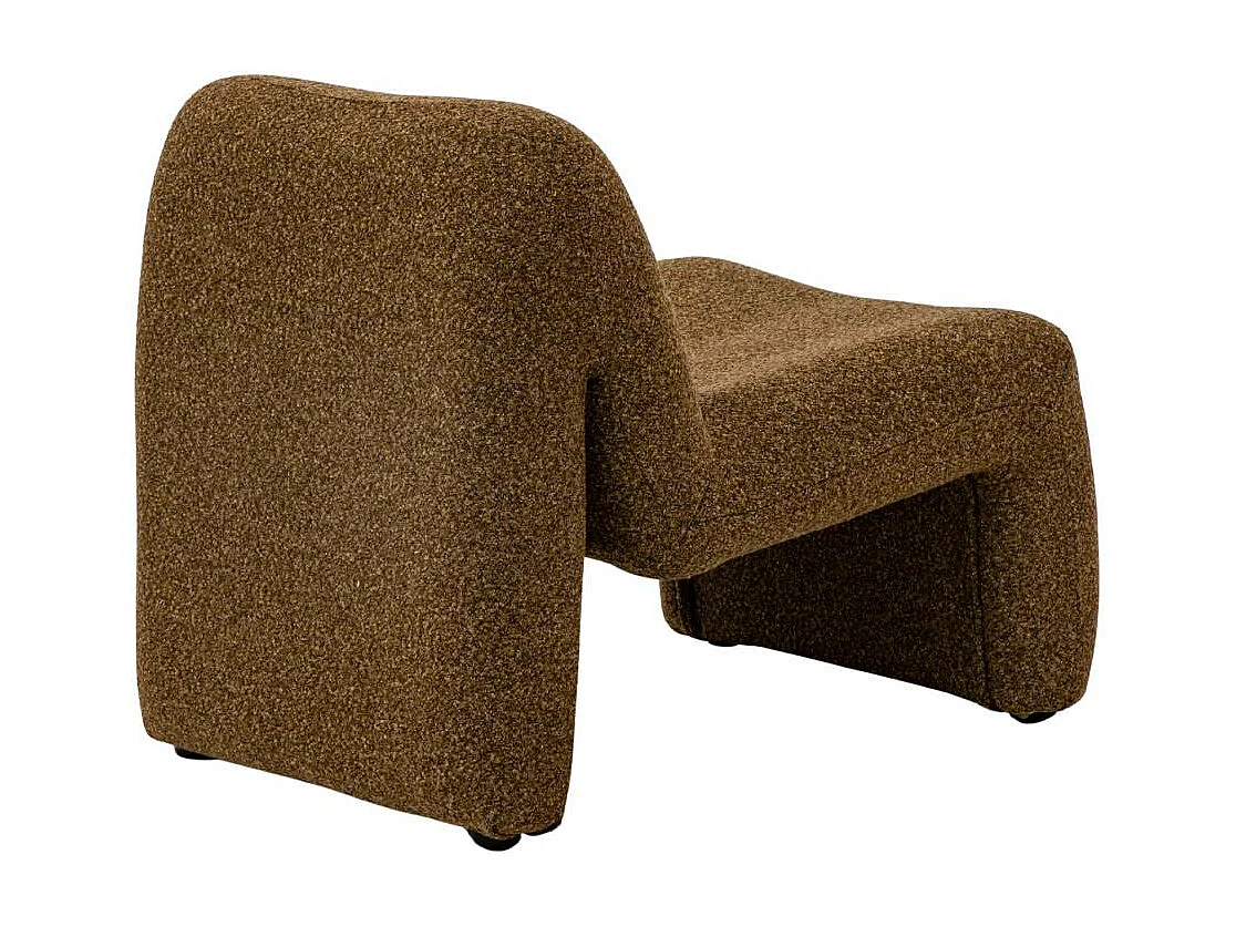 Fauteuil en tissu bouclette marron Ludovic