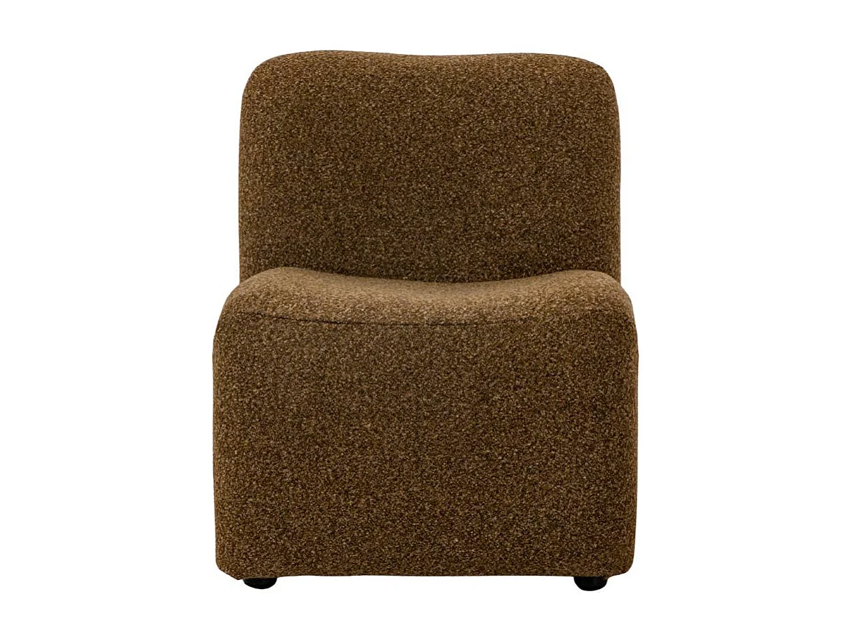 Fauteuil en tissu bouclette marron Ludovic