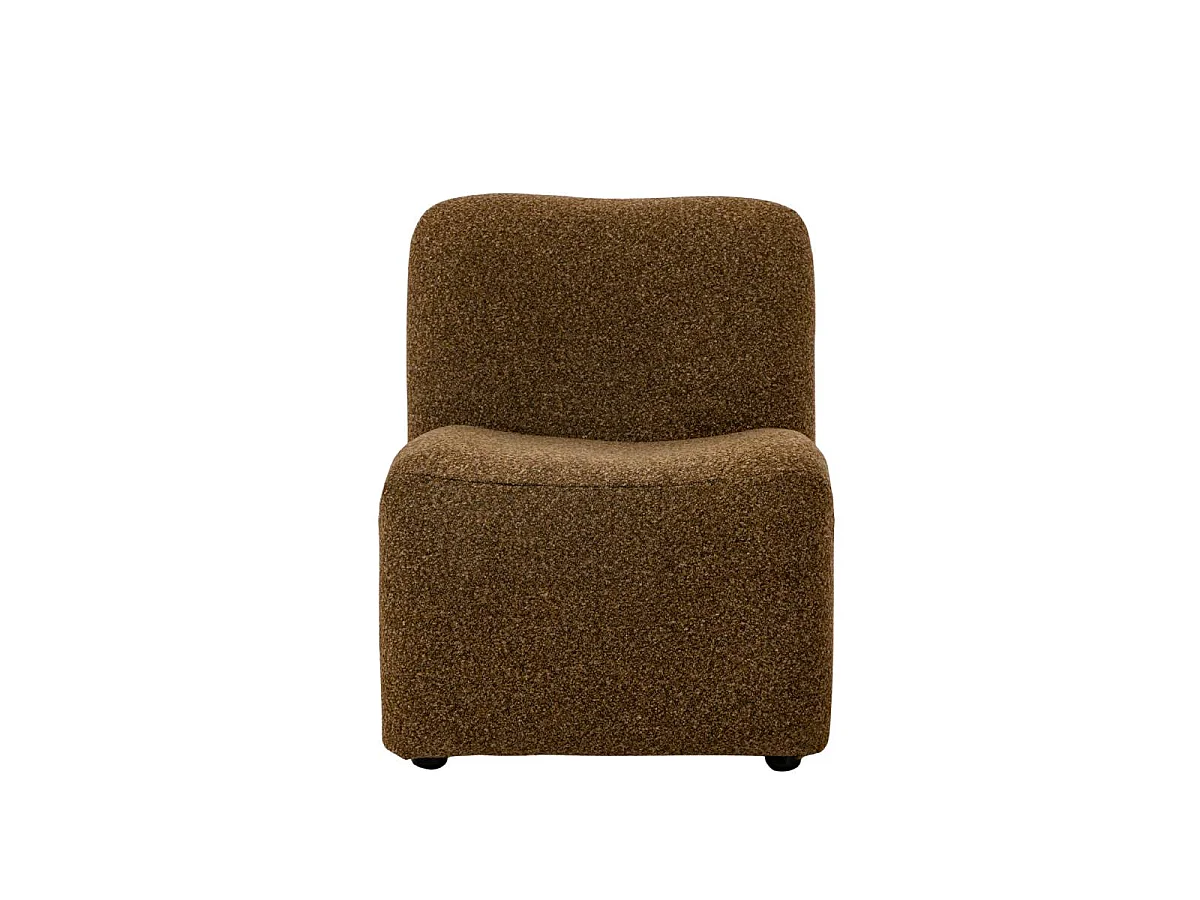Fauteuil en tissu bouclette marron Ludovic