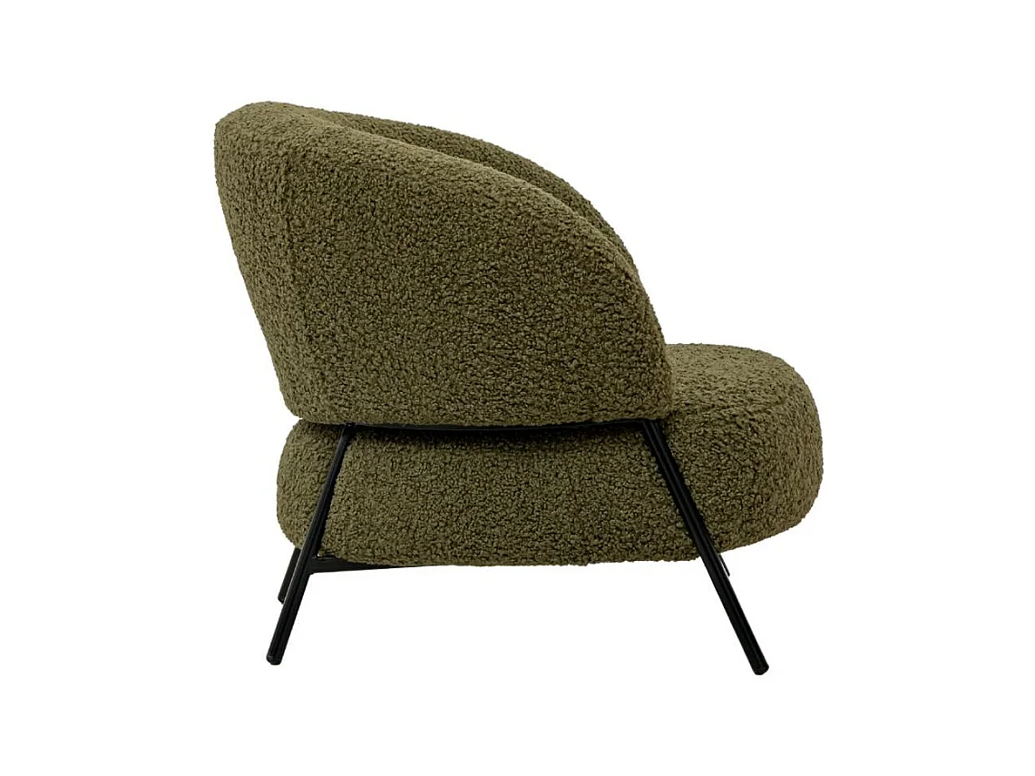 Fauteuil en tissu bouclette vert Aaron