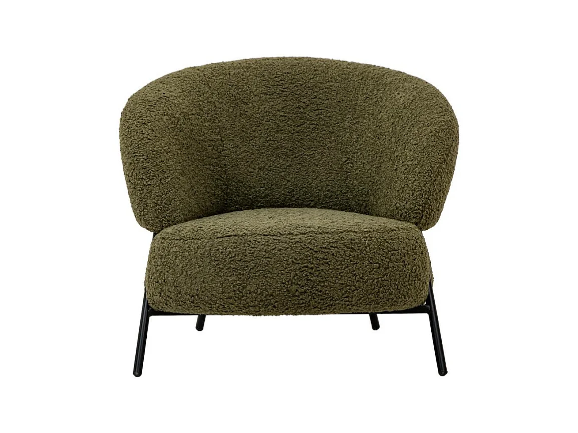 Fauteuil en tissu bouclette vert Aaron