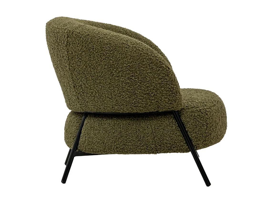 Fauteuil en tissu bouclette vert Aaron