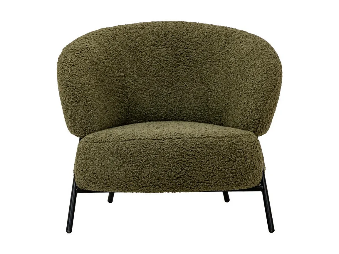 Fauteuil en tissu bouclette vert Aaron