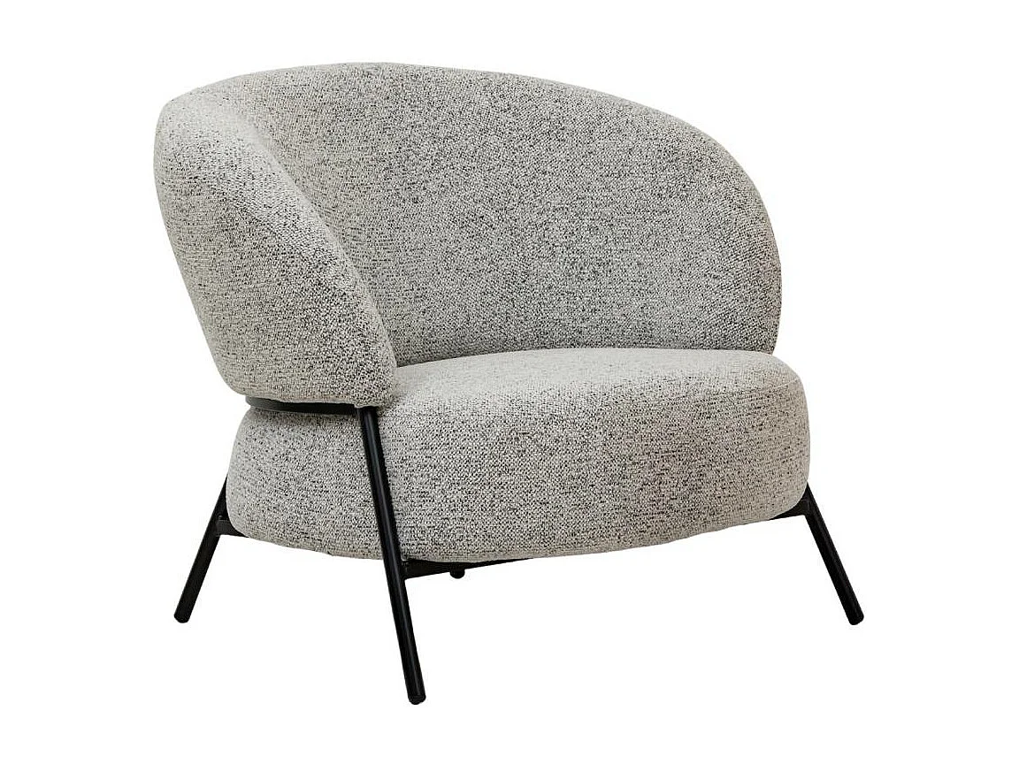 Fauteuil en tissu bouclette gris Aaron