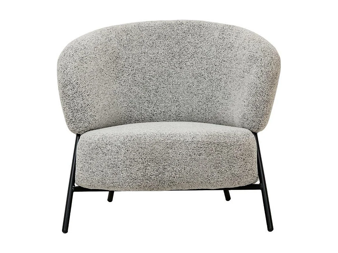 Fauteuil en tissu bouclette gris Aaron