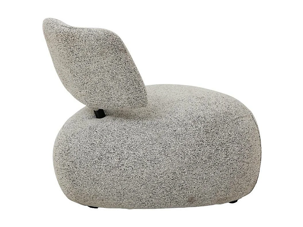 Fauteuil en tissu bouclette avec dossier gris Teresia