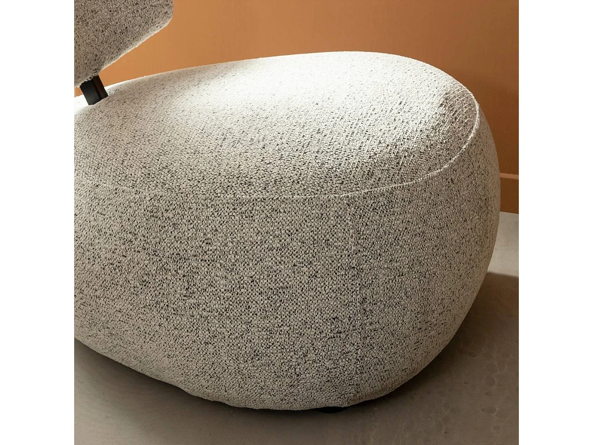Fauteuil en tissu bouclette avec dossier gris Teresia