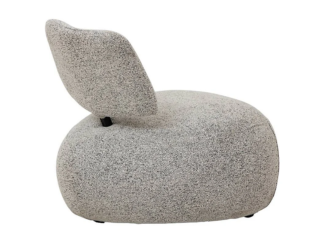 Fauteuil en tissu bouclette avec dossier gris Teresia