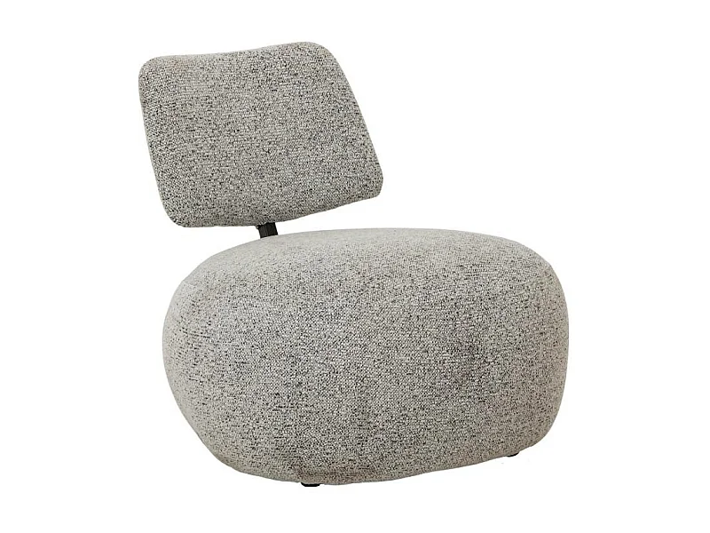 Fauteuil en tissu bouclette avec dossier gris Teresia