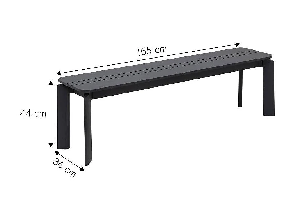 Banco en aluminio gris Apollo