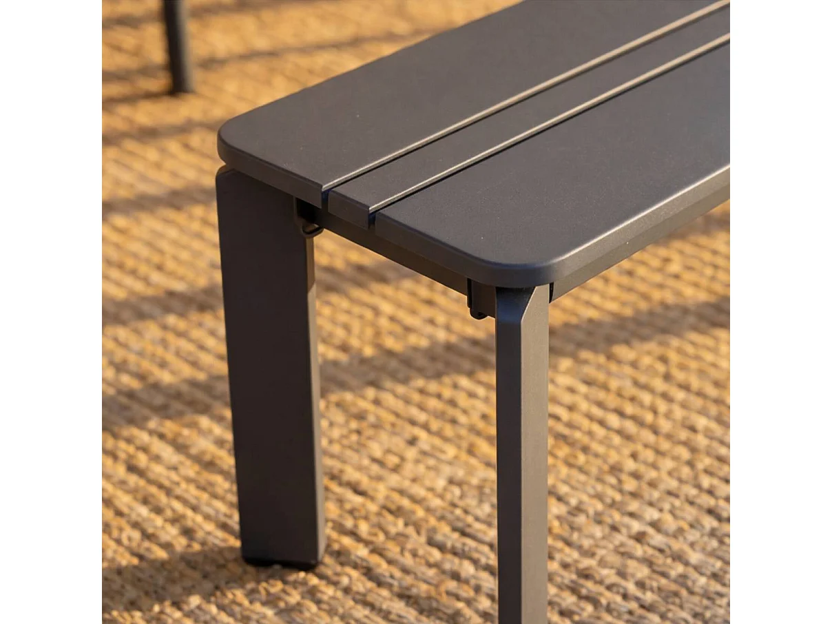 Banc de jardin en aluminium gris Apollon