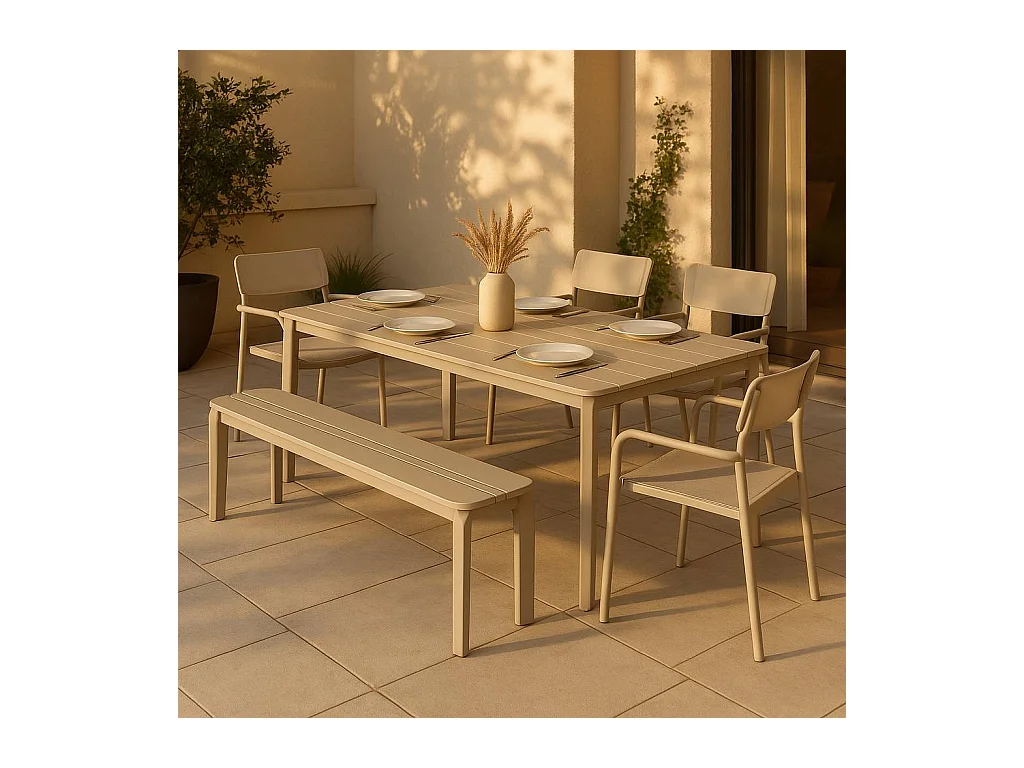 Banc en aluminium taupe Apollon