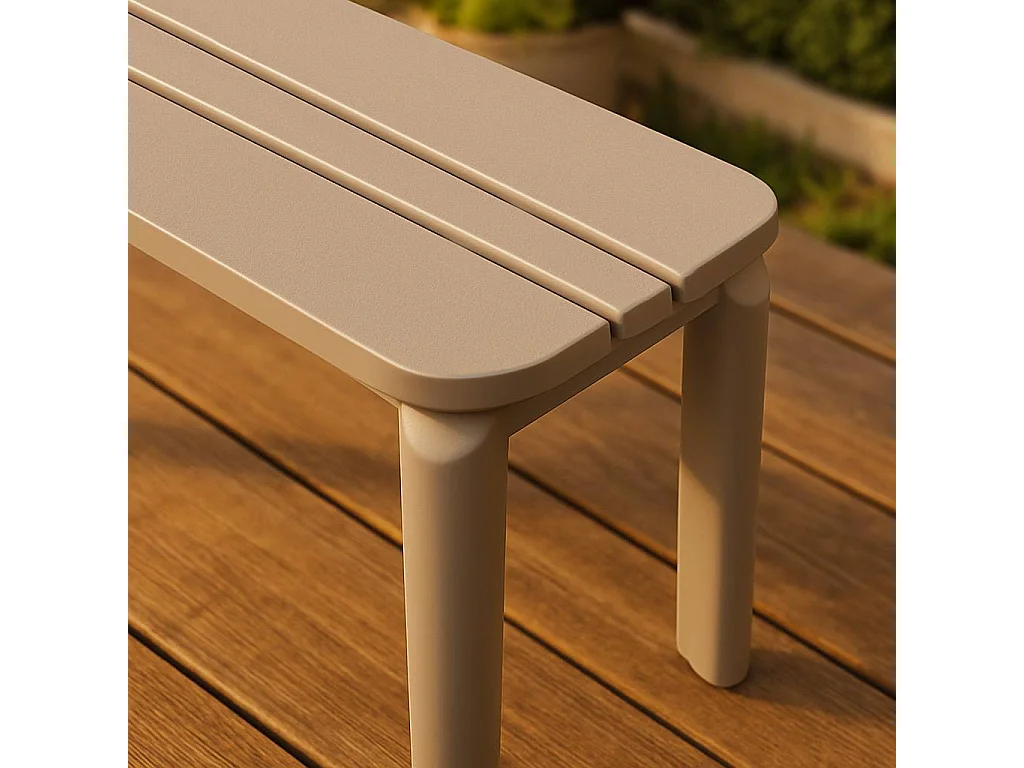 Banco en aluminio taupe Apollo