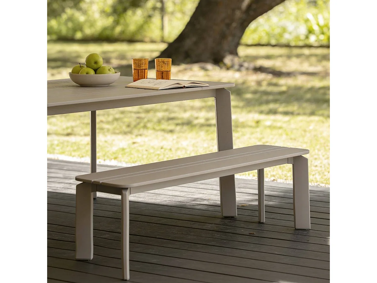 Banc de jardin en aluminium taupe Apollon