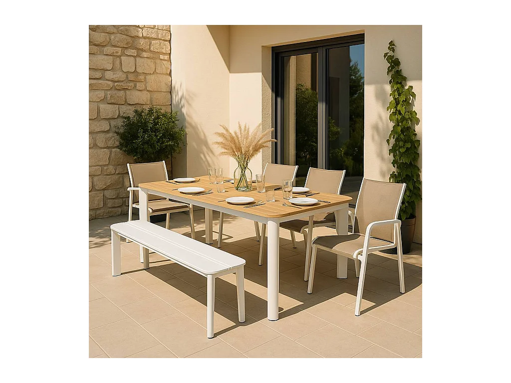 Banc en aluminium blanc Apollon