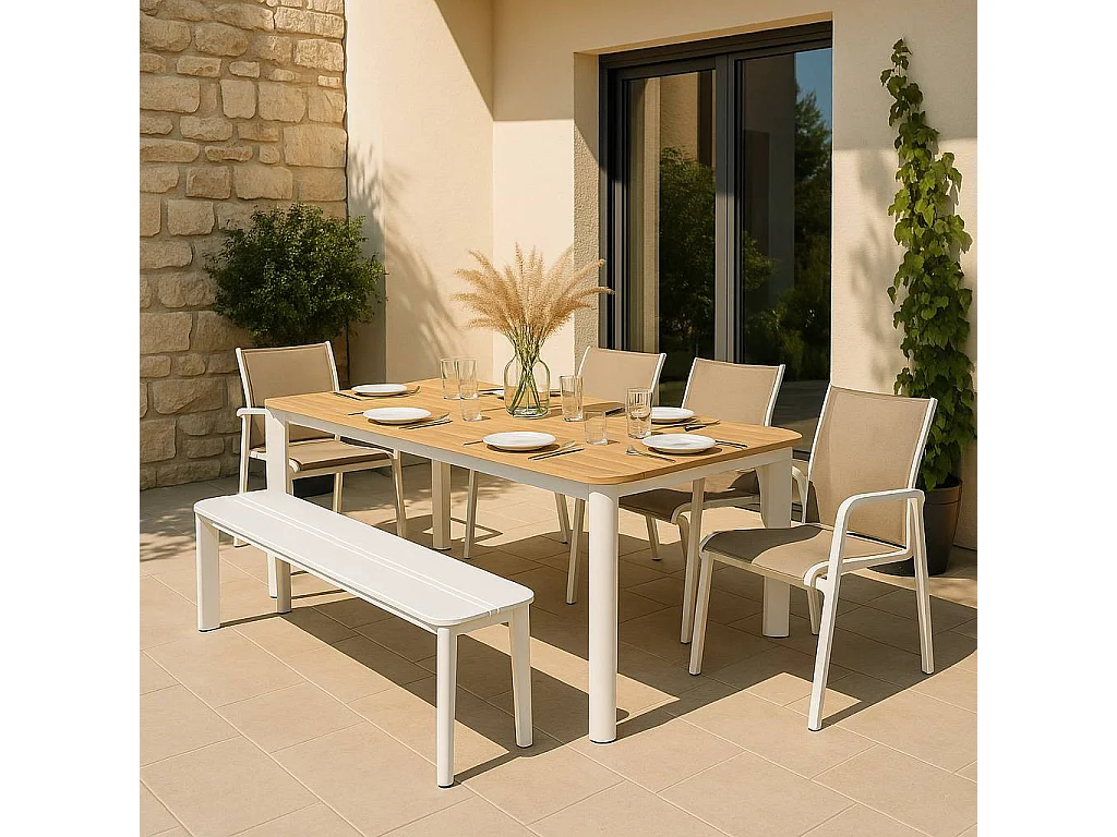 Banco en blanco aluminio Apollo