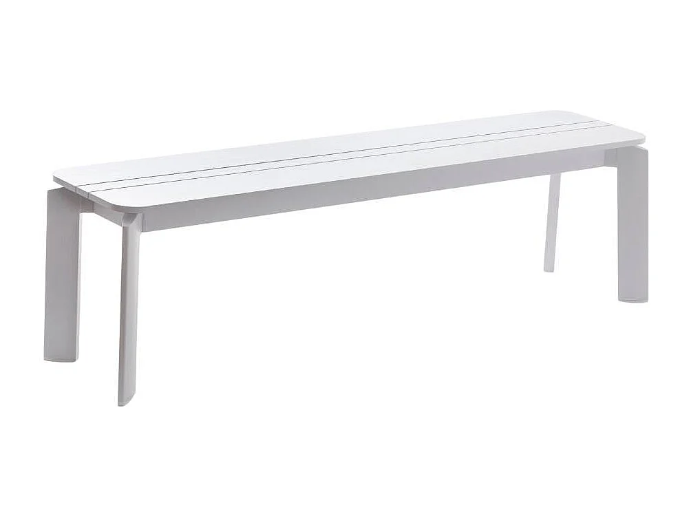 Banc de jardin en aluminium blanc Apollon