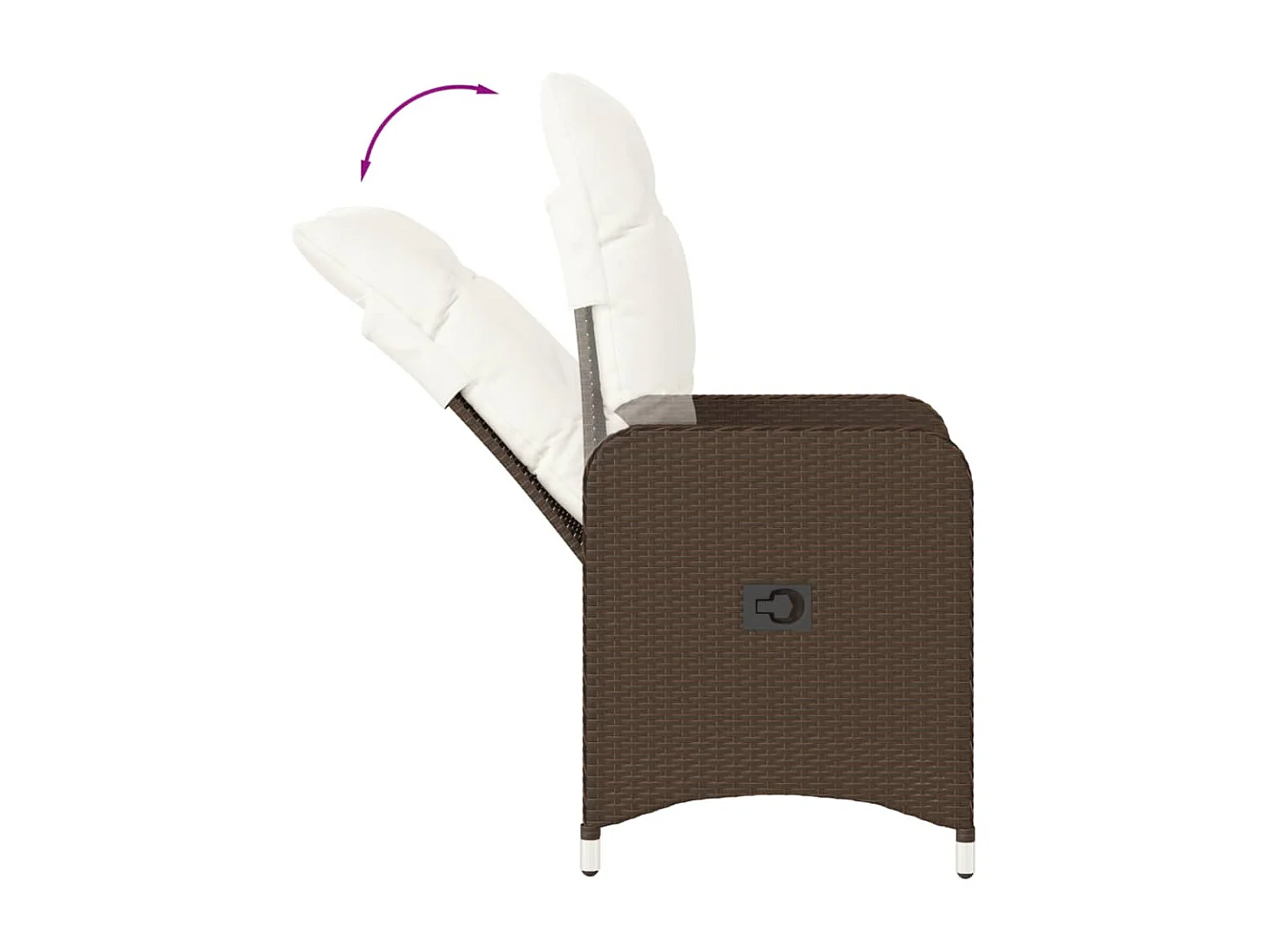 Set di 2 sedie reclinabili da giardino e tavolo in resina intrecciata