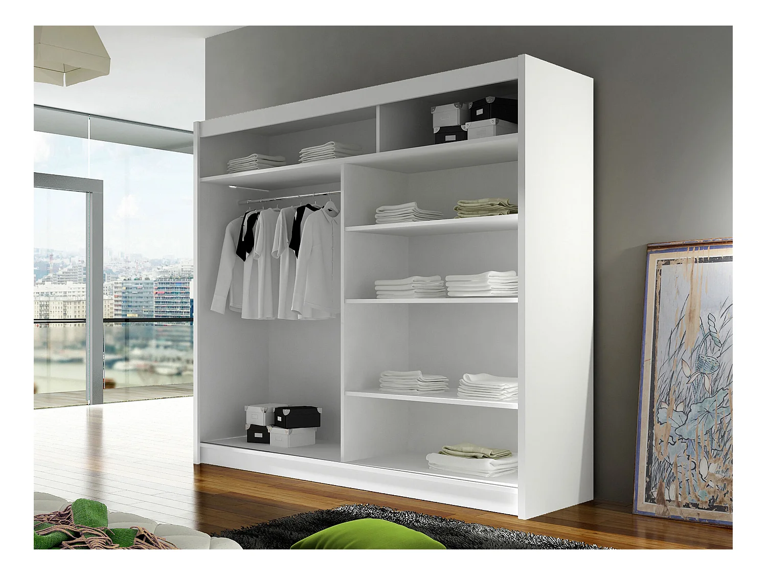 Roupeiro Closico 126, Número de prateleiras: 5, 22x18x6cm