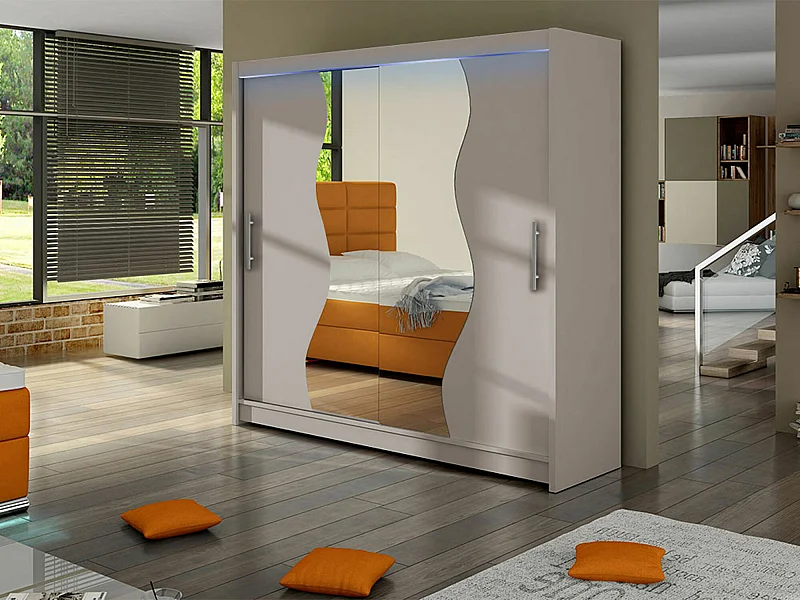 Armoire Closico 126, Cachemire, 215x180x58cm, Portes d'armoire: Coulissantes